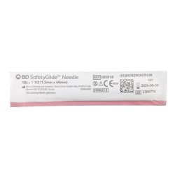 BD SafetyGlide Safety Hypodermic Needle 18G x 1.5in Thin Wall — BD