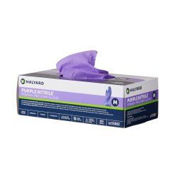 Halyard Purple Nitrile Exam Gloves Medium (100/BX) — O&M Halyard