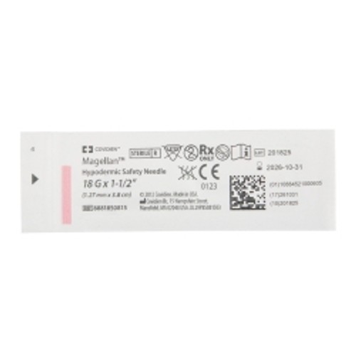 Cardinal Magellan Safety Hypodermic Needle 18G x 1.5in — Cardinal Health